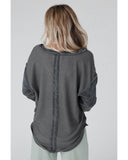 Darrahopens Women's Fashion > Tops & T-shirts Azura Exchange Contrast Patched Exposed Seam Henley Top - M