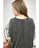 Darrahopens Women's Fashion > Tops & T-shirts Azura Exchange Exposed Seam Crewneck Raglan Sleeve T-Shirt - M