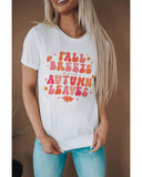 Darrahopens Women's Fashion > Tops & T-shirts Azura Exchange Graphic Tee with Fall Breeze and Autumn Leaves Design - M
