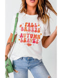 Darrahopens Women's Fashion > Tops & T-shirts Azura Exchange Graphic Tee with Fall Breeze and Autumn Leaves Design - S