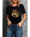 Darrahopens Women's Fashion > Tops & T-shirts Azura Exchange Halloween Sunflower Pumpkin Graphic Tee - L