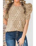 Darrahopens Women's Fashion > Tops & T-shirts Azura Exchange Lace Bubble Sleeve Top - XL