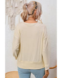 Darrahopens Women's Fashion > Tops & T-shirts Azura Exchange Lace Trim V Neck Long Sleeve Top - M