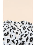 Darrahopens Women's Fashion > Tops & T-shirts Azura Exchange Leopard Bubble Sleeve Blouse - M
