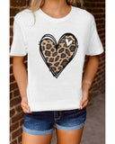 Darrahopens Women's Fashion > Tops & T-shirts Azura Exchange Leopard Heart Pattern Print T-Shirt - L