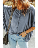 Darrahopens Women's Fashion > Tops & T-shirts Azura Exchange Loose Fit Ruffled T-Shirt with Half Sleeves - L