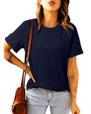 Darrahopens Women's Fashion > Tops & T-shirts Azura Exchange Modern Crew Neck Tee - L
