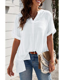 Darrahopens Women's Fashion > Tops & T-shirts Azura Exchange Plaid Print V Neck Shirt with Slits - XL