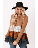 Darrahopens Women's Fashion > Tops & T-shirts Azura Exchange Ribbed Tiered Ruffled Flowy Top - XL