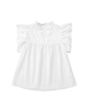 Darrahopens Women's Fashion > Tops & T-shirts Azura Exchange Ruffle Flutter Sleeve Notch Neck Top - XL