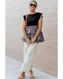 Darrahopens Women's Fashion > Tops & T-shirts Azura Exchange Ruffle Sleeve Leopard Splice Blouse - XL