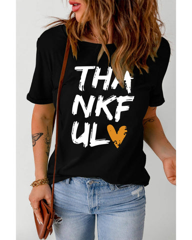 Darrahopens Women's Fashion > Tops & T-shirts Azura Exchange THANKFUL Heart Print T-Shirt - XL