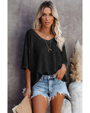 Darrahopens Women's Fashion > Tops & T-shirts Azura Exchange Waffle Knit Loose Top - S