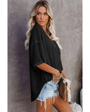 Darrahopens Women's Fashion > Tops & T-shirts Azura Exchange Waffle Knit Loose Top - S