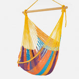 Mayan Legacy Extra Large Outdoor Cotton Mexican Hammock Chair in Alegra Colour