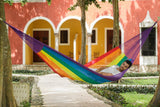 Mayan Legacy King Plus Size Nylon Mexican Hammock in Rainbow Colour