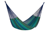 Mayan Legacy King Size Outdoor Cotton Mexican Hammock in Caribe Colour