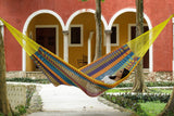 Mayan Legacy Queen Size Outdoor Cotton Mexican Hammock in Confeti Colour